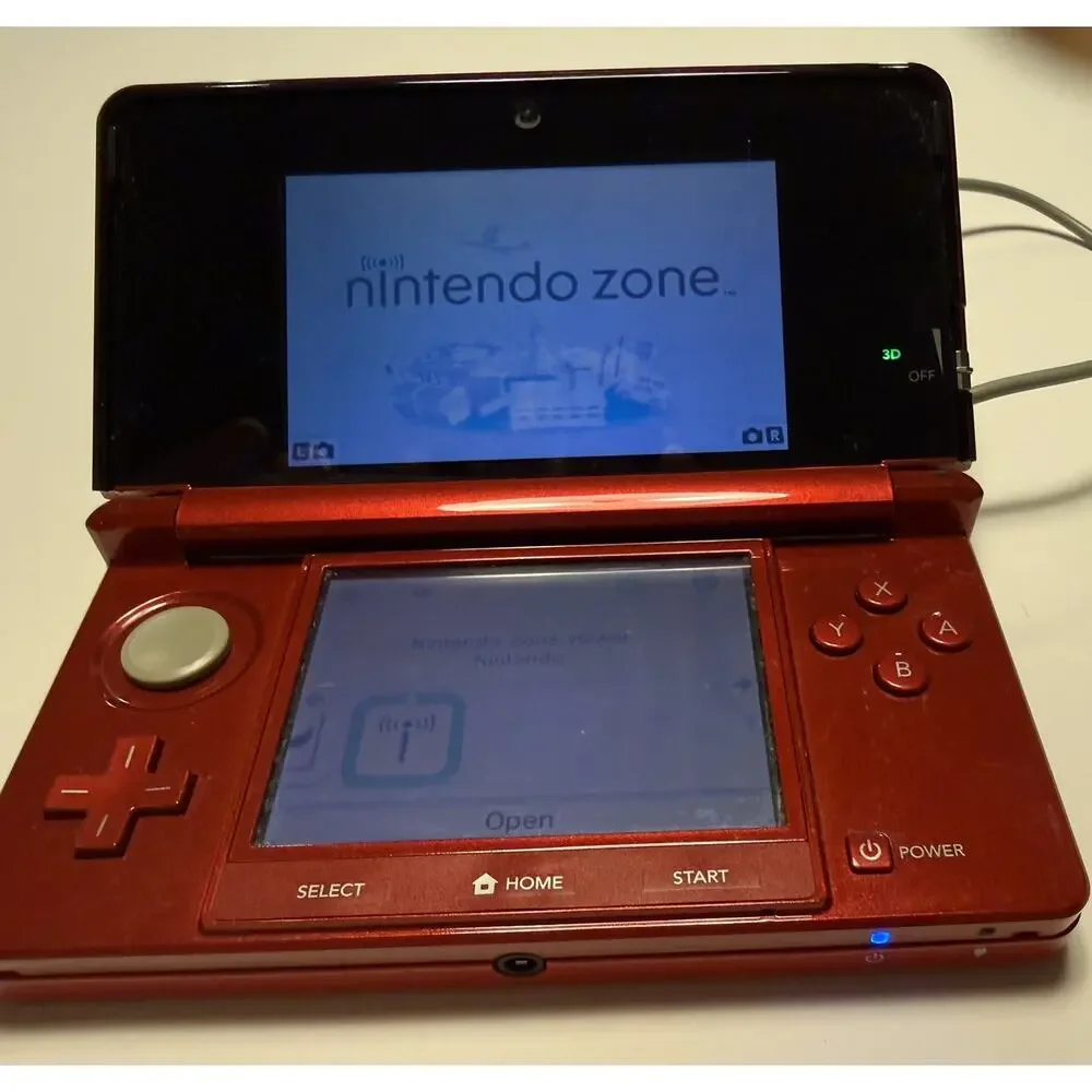 Red Nintendo 3DS Bundle (Charging Cable, charge dock, stylus and 2GB SD card)
